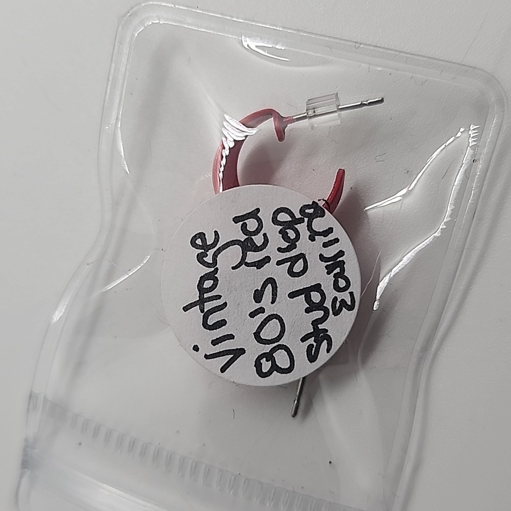 Cherry hot red small hoops